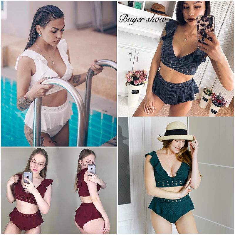 20212021 new high waist bikini swimwear women swimsuit push up bikinis women bathing suit biquini ruffle bikini summer beach wear, White;black
20212021 new high waist bikini swimwear women swimsuit push up bikinis women bathing suit biquini ruffle bikini summer beach wear, White;black