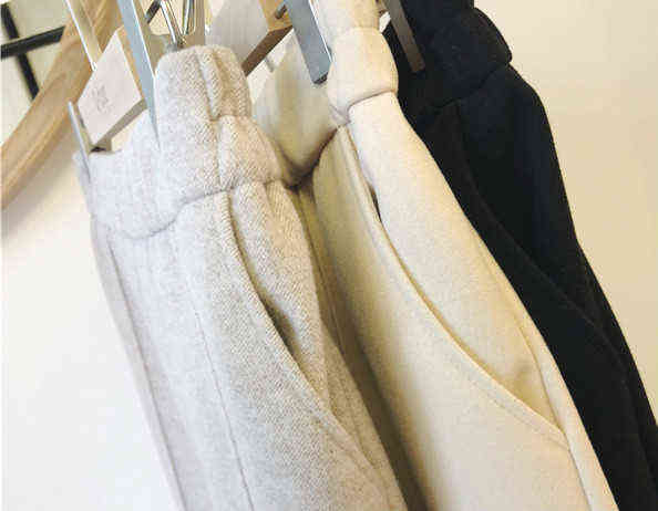 BornSra Winter Thicken Women Pencil Pants Plus Size Wool Female Spring High Waist Loose Trousers s Good Fabric 211115