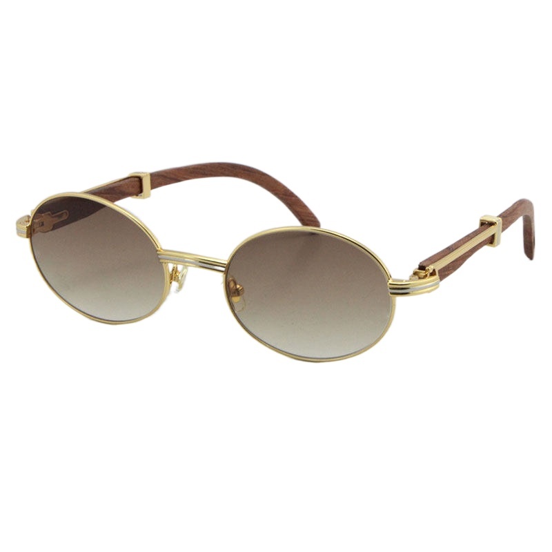 Wholesale 18K Gold Vintage Wood Sunglasses Fashion Metal frames real Wooden For men Glasses 7550178 oval Size57 or 55
Wholesale 18K Gold Vintage Wood Sunglasses Fashion Metal frames real Wooden For men Glasses 7550178 oval Size57 or 55
