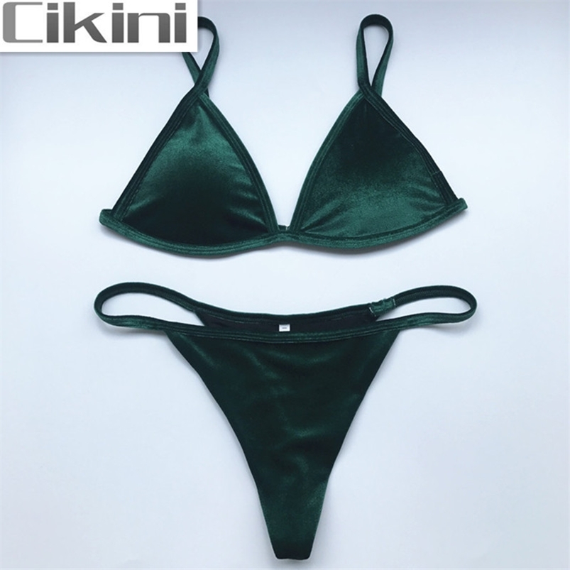 Cikini Velvet Bikini Set Brand Style Beach Swimsuit Women Sexy Sport Backless Solid Color Summe 210629, Green
Cikini Velvet Bikini Set Brand Style Beach Swimsuit Women Sexy Sport Backless Solid Color Summe 210629, Green
