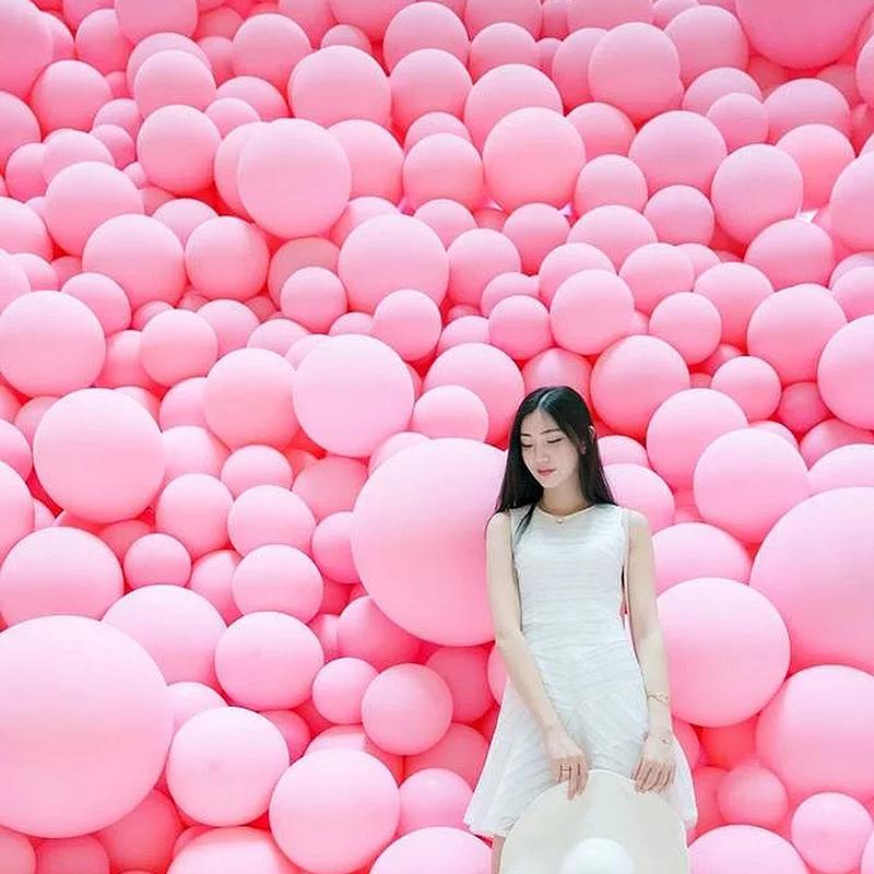 100pcs Matte Pink Balloon 2.2g Thickened Round Latex Wedding Decoration Girl Birthday Party Decor Supplies Wholesale