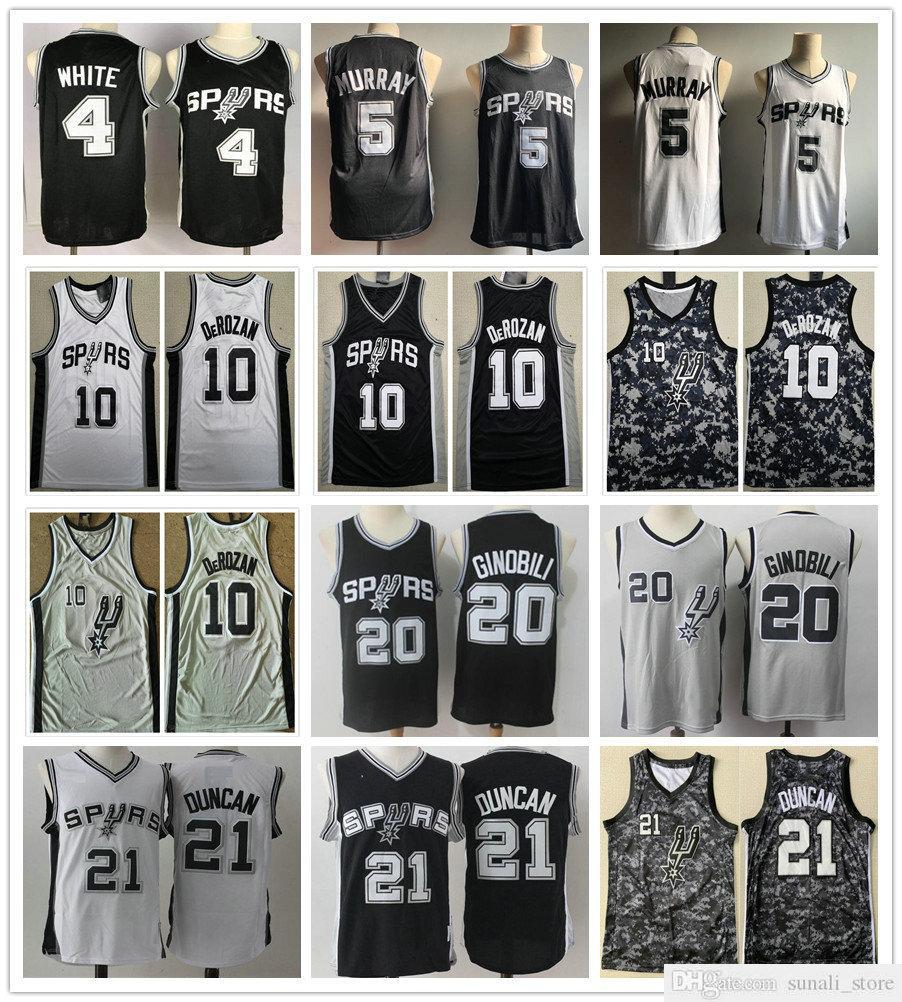 Stitched Men Derrick 4 White Jerseys Black Camo Grey Dejounte 5 Murray DeMar 10 DeRozan Manu 20 Ginobili Tim 21 Duncan Basketball Shirts
Stitched Men Derrick 4 White Jerseys Black Camo Grey Dejounte 5 Murray DeMar 10 DeRozan Manu 20 Ginobili Tim 21 Duncan Basketball Shirts