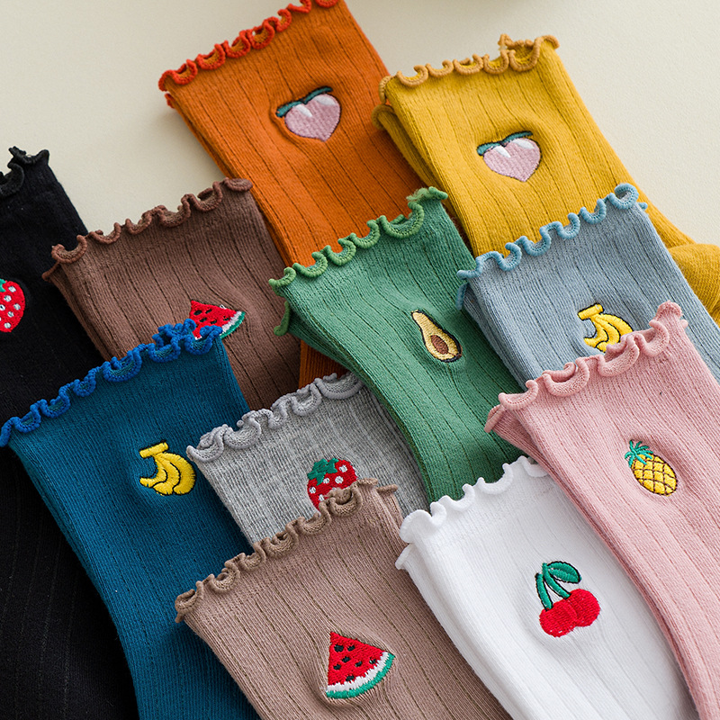 2021 crew socks women's cartoon fruit color cotton Harajuku pink green brown gray women's fashion breathable simple socks, Black
2021 crew socks women's cartoon fruit color cotton Harajuku pink green brown gray women's fashion breathable simple socks, Black