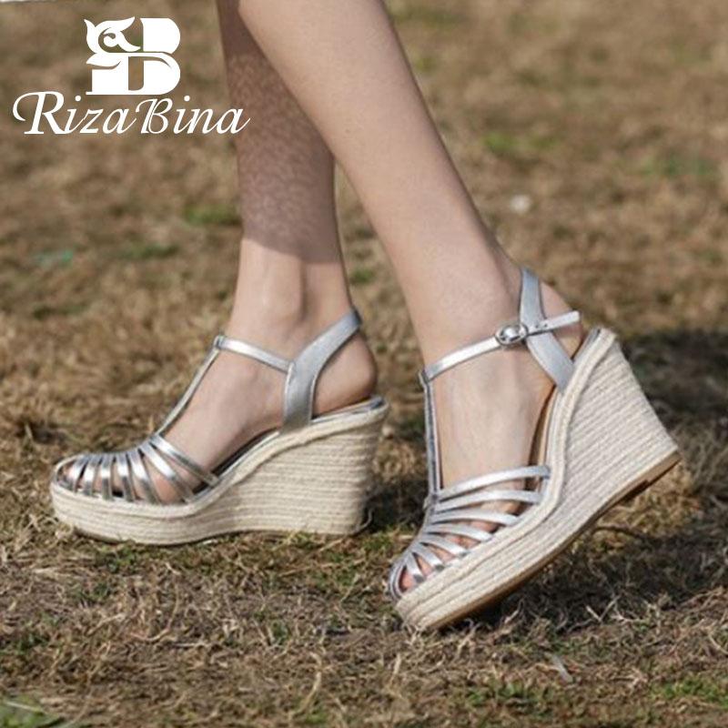 RizaBina Genuine Leather Sandals For Women Summer Platform Shoes Heel Round Toe Solid Buckle Strap Daily Footwear Size 34-39 Dress, Black
RizaBina Genuine Leather Sandals For Women Summer Platform Shoes Heel Round Toe Solid Buckle Strap Daily Footwear Size 34-39 Dress, Black