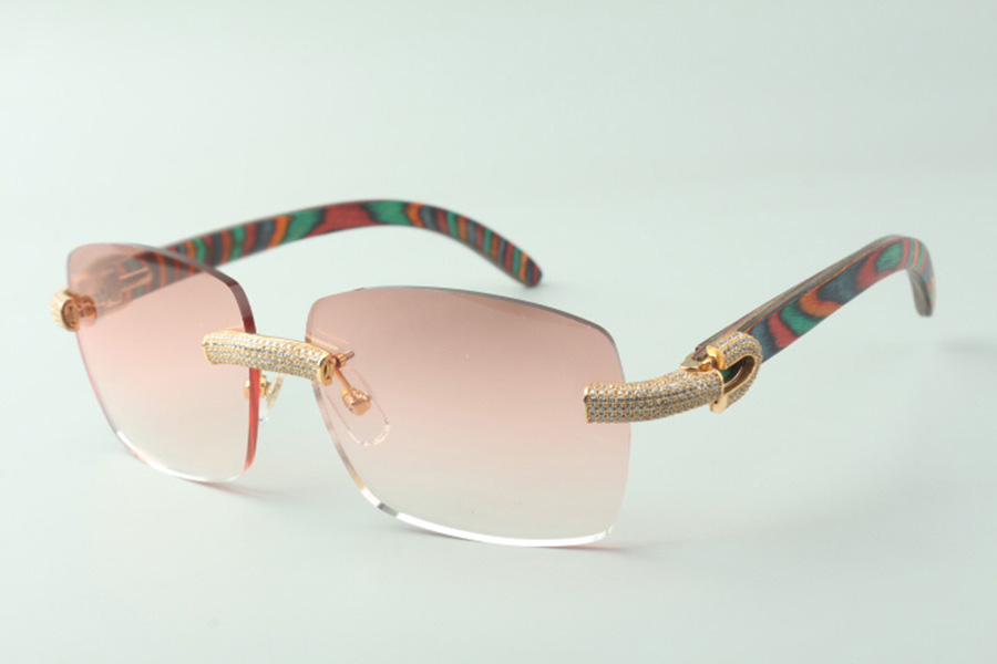 Designer micro-paved diamond sunglasses 3524025 with peacock wood arms glasses, Direct sales, size: 18-135mm
Designer micro-paved diamond sunglasses 3524025 with peacock wood arms glasses, Direct sales, size: 18-135mm