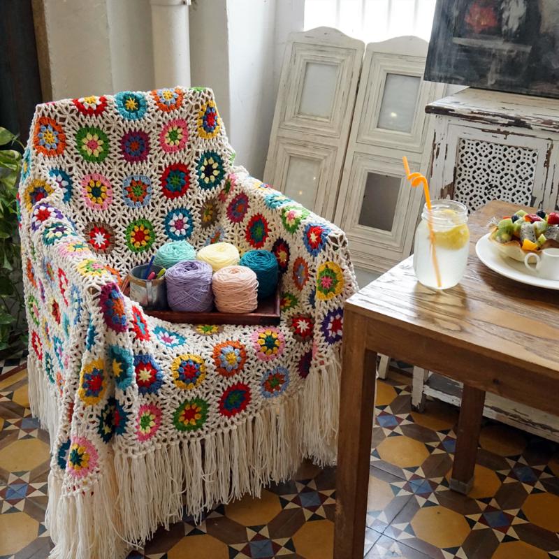 Blankets Handmade Mixcolour Granny Square Crochet Tassels Blanket Afghan Sofa Throw With Cushion Felt Pastoral Style
Blankets Handmade Mixcolour Granny Square Crochet Tassels Blanket Afghan Sofa Throw With Cushion Felt Pastoral Style