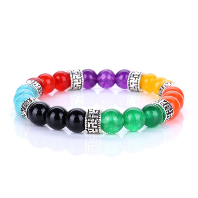 Natural Stone Seven Chakras Strand 8mm Purple Red Yellow Black Colorful Rainbow Beads Bracelet Buddha Stretch Yoga Men Jewelry Beaded, Stran
Natural Stone Seven Chakras Strand 8mm Purple Red Yellow Black Colorful Rainbow Beads Bracelet Buddha Stretch Yoga Men Jewelry Beaded, Stran