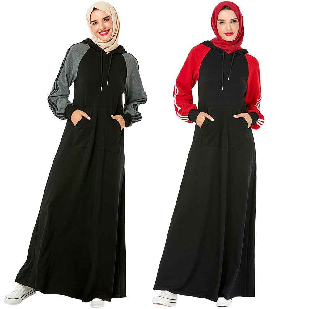 Muslim Hooded Trasuit Maxi Dress Women Middle East Striped Jogging Long Vestido Sports Walk Wear Side Poets Islamic Clothing
Muslim Hooded Trasuit Maxi Dress Women Middle East Striped Jogging Long Vestido Sports Walk Wear Side Poets Islamic Clothing
