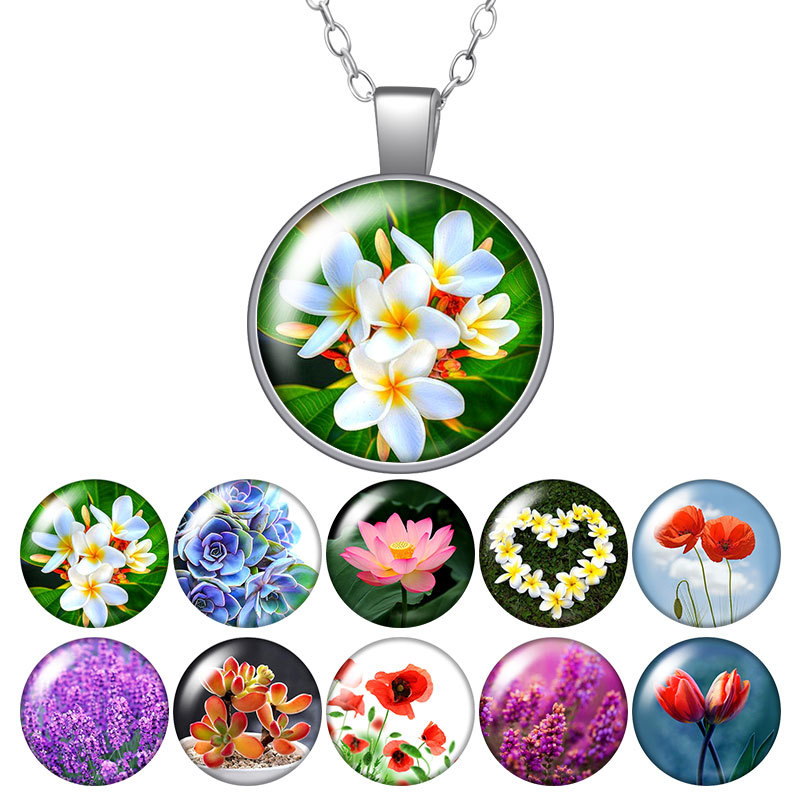 Plumeria Rubra Flowers Corn Poppy Round Pendant Necklace 25mm Glass Cabochon Silver Plated Jewelry Women Party Birthday Gift
Plumeria Rubra Flowers Corn Poppy Round Pendant Necklace 25mm Glass Cabochon Silver Plated Jewelry Women Party Birthday Gift