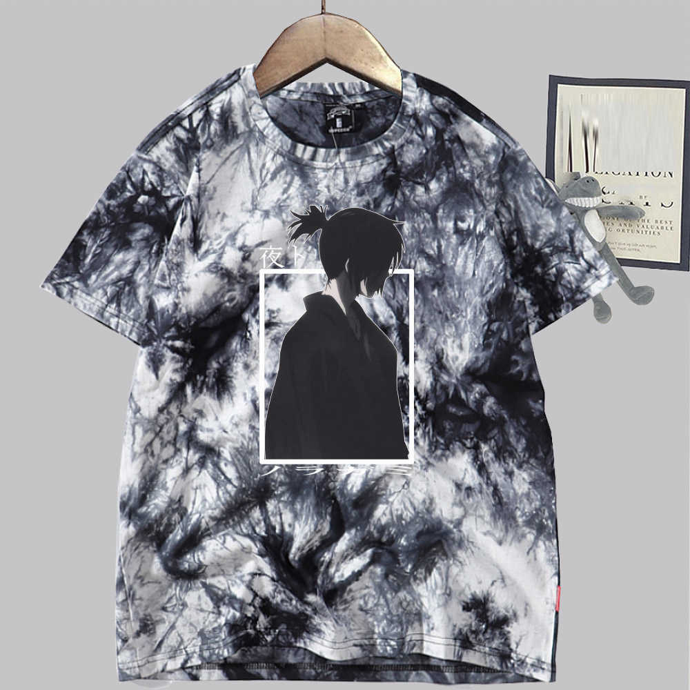 Noragami Yato Anime T-shirt Short Sleeve O-neck Casual Tie Dye Uniex Cloths Y0809