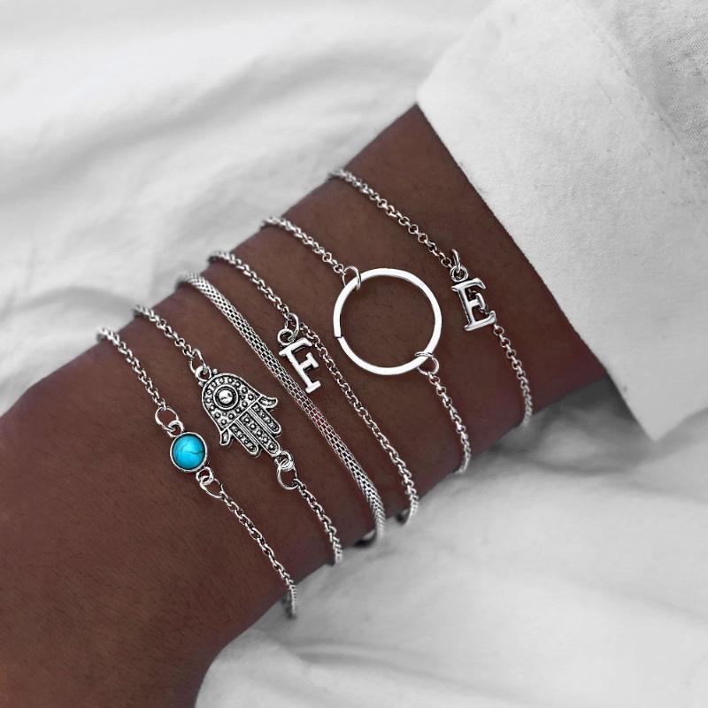 Charm Bracelets Fashion Accessories Alloy Stone Geometric Palm Letter E F Pendant 6 Pieces Set For Women Party Jewelry Bangle Gifts
Charm Bracelets Fashion Accessories Alloy Stone Geometric Palm Letter E F Pendant 6 Pieces Set For Women Party Jewelry Bangle Gifts