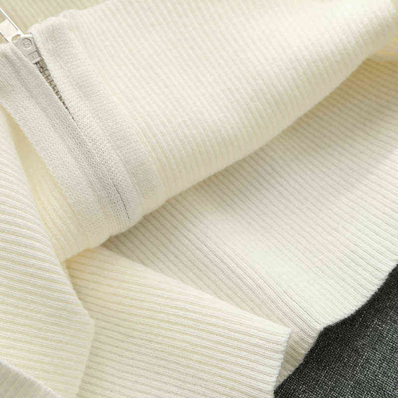 Slim Girls Soft Cotton Knitted Hoodies Fashion Ladies Elegant Bomb Sweatshirts Casual Female Knitwear Vintage Women Chic 211109