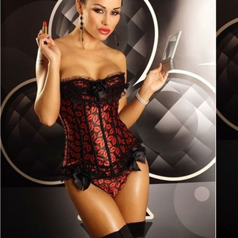 Woman Bustiers Red Lips Sexy Lace Overbust Bustiers and Cosets Lingerie Top Women Sexy Slimming Waist Trainer Cincher Body Shaperwear Corset, Black
Woman Bustiers Red Lips Sexy Lace Overbust Bustiers and Cosets Lingerie Top Women Sexy Slimming Waist Trainer Cincher Body Shaperwear Corset, Black