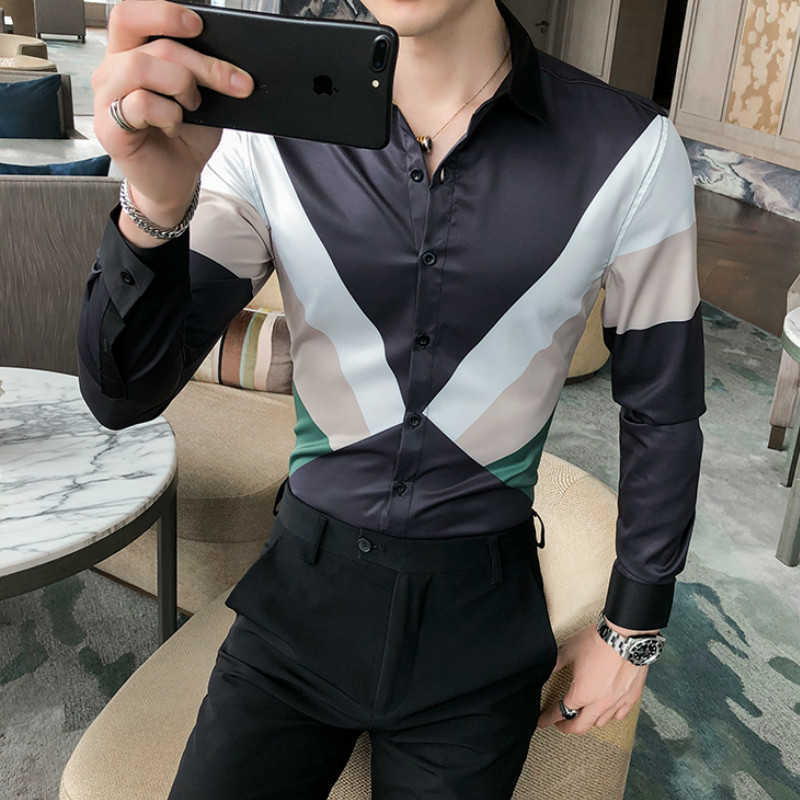 Autumn Shirts for Men Camisa Masculina British Style Simple Color Matching Slim Long-sleeved Shirt Streetwear Social Blouse 210527, White
Autumn Shirts for Men Camisa Masculina British Style Simple Color Matching Slim Long-sleeved Shirt Streetwear Social Blouse 210527, White