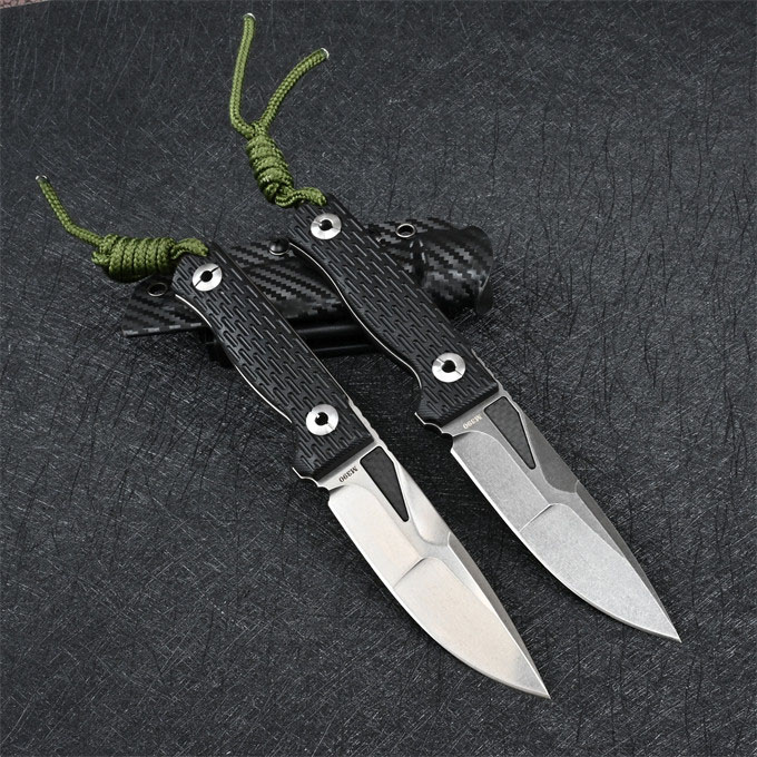 High Quality Survival Straight Knife D2 Steel Black/White Stone knife Wash Drop Point Blade Full Tang G10 Handle Fixed Knives With Kydex