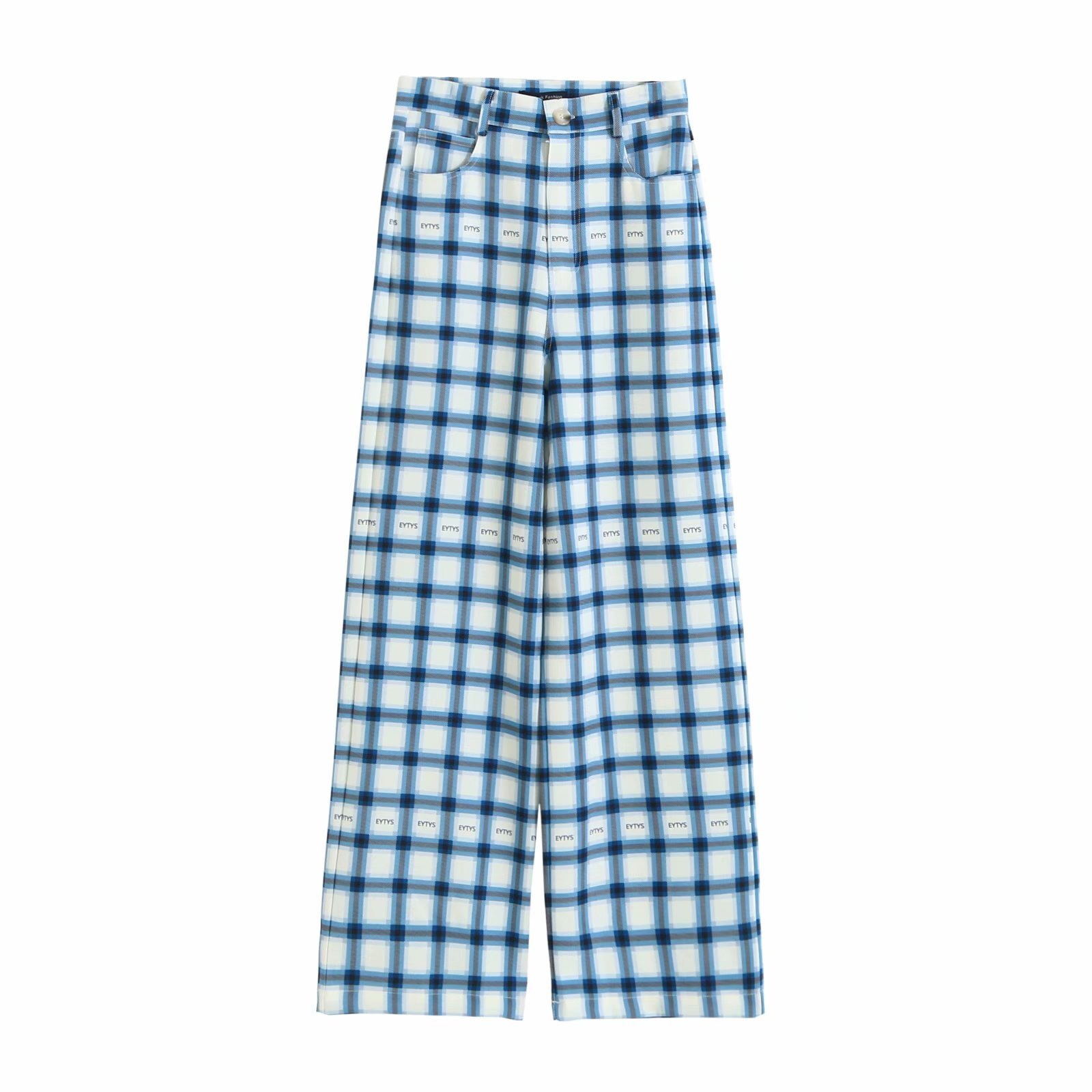 Wonder Korean Plaid Long Pants Vintage High Waist Casual Street Retro Trousers Female Straight 210510