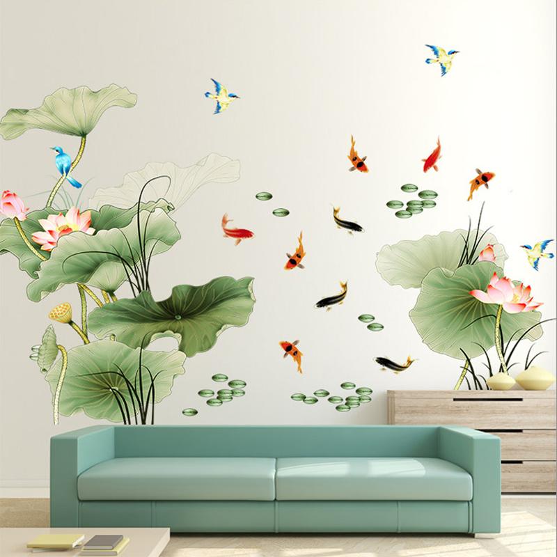 Window Stickers S30 DIY Large Lotus Leaves Flower Fish Living Room Home Decor Wall Bedroom TV Decoration Wallpaper
Window Stickers S30 DIY Large Lotus Leaves Flower Fish Living Room Home Decor Wall Bedroom TV Decoration Wallpaper
