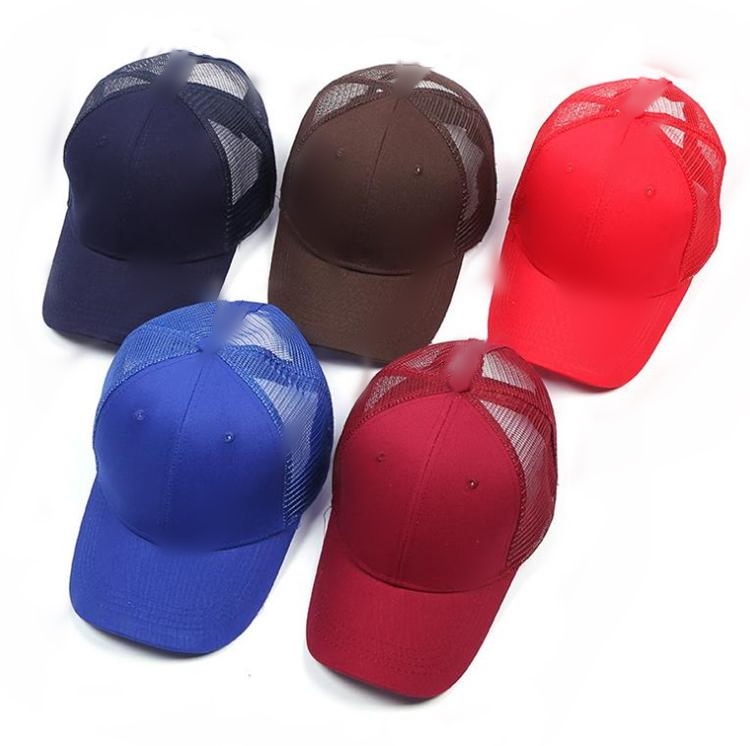 high quality Baseball Hat Ponytail Messy Buns Trucker Pony caps Plain Baseball Visor Trucker Cap kid cap T5C016