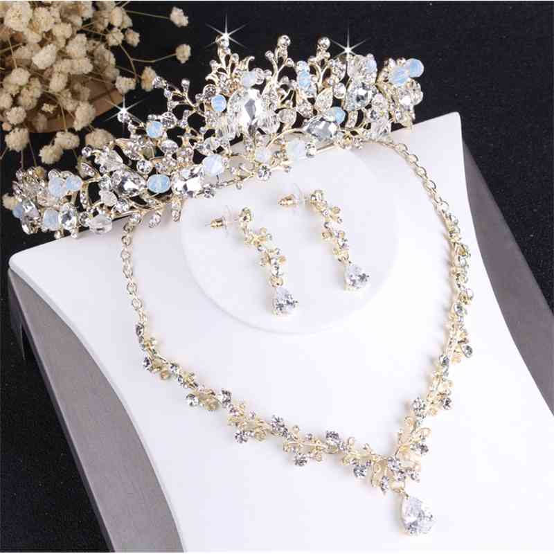 Baroque Noble Crystal Bridal Sets Vintage Gold Fashion Wedding Jewelry Tiara Necklace Earrings for Bride Hair Ornaments, 2pcs jewelry set
Baroque Noble Crystal Bridal Sets Vintage Gold Fashion Wedding Jewelry Tiara Necklace Earrings for Bride Hair Ornaments, 2pcs jewelry set