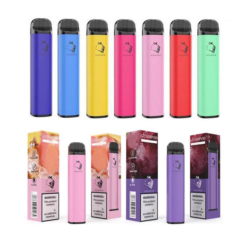 GunnPod Cigarette Disposable E cigarettes Device Kit 2000 Puffs 1250mAh Battery Prefilled 8ml Pod Stick
GunnPod Cigarette Disposable E cigarettes Device Kit 2000 Puffs 1250mAh Battery Prefilled 8ml Pod Stick