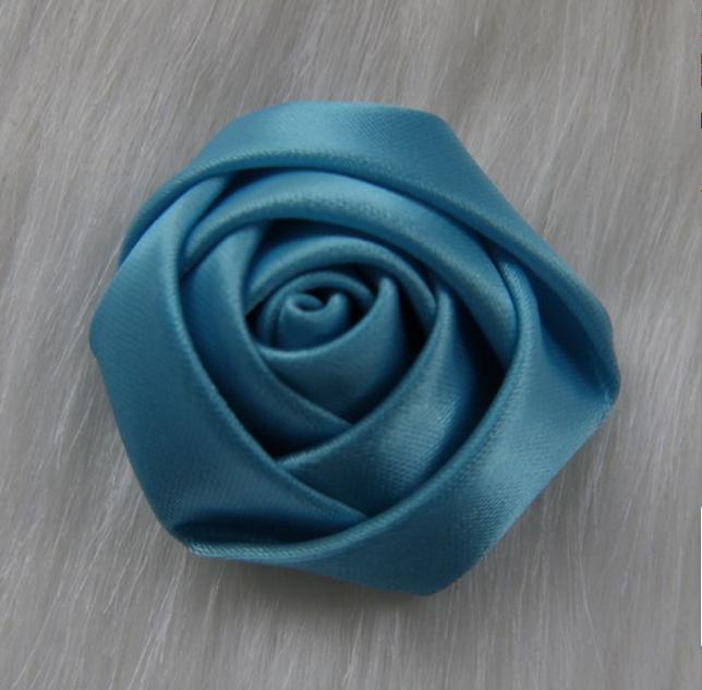 2022 new 28 Colors Mini Satin Ribbon Rose Flower Hair Accessories For Girls Kids Children Handmade Rolled Fabric Flowers For Hair Clip Or