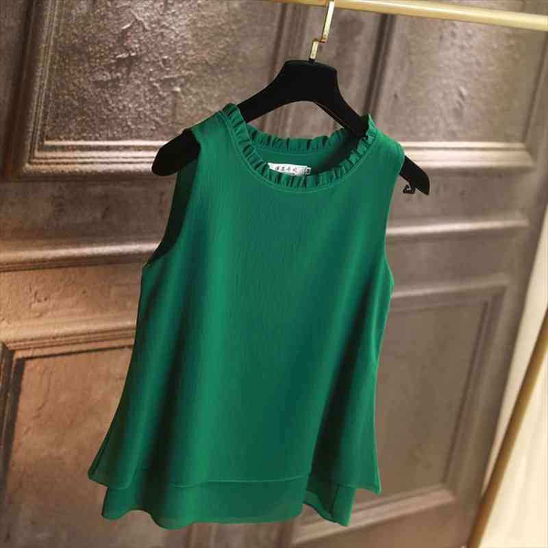 Women Blouses Arrival Summer Women Chiffon Shirt Tops Sexy Blouses Beach Holiday Sleeveless Round Neck Shirt Blouse, White
Women Blouses Arrival Summer Women Chiffon Shirt Tops Sexy Blouses Beach Holiday Sleeveless Round Neck Shirt Blouse, White