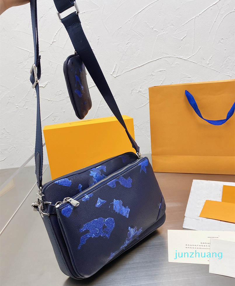Designer- Fashion Mens Latest Arrival Crossbody Bag Leather Three-in-one Shoulder Bags Luxurys Messenger Classic Purses, Blue
Designer- Fashion Mens Latest Arrival Crossbody Bag Leather Three-in-one Shoulder Bags Luxurys Messenger Classic Purses, Blue