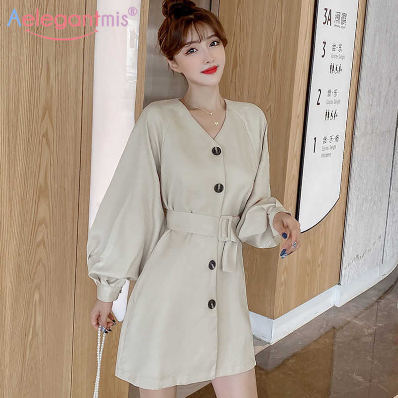 Aelegantmis Elegant V Neck Lantern Long Sleeve Woman Dress High Waist Slim Mini es for Women Ladies Casual With Belt 210607, Light khaki
Aelegantmis Elegant V Neck Lantern Long Sleeve Woman Dress High Waist Slim Mini es for Women Ladies Casual With Belt 210607, Light khaki