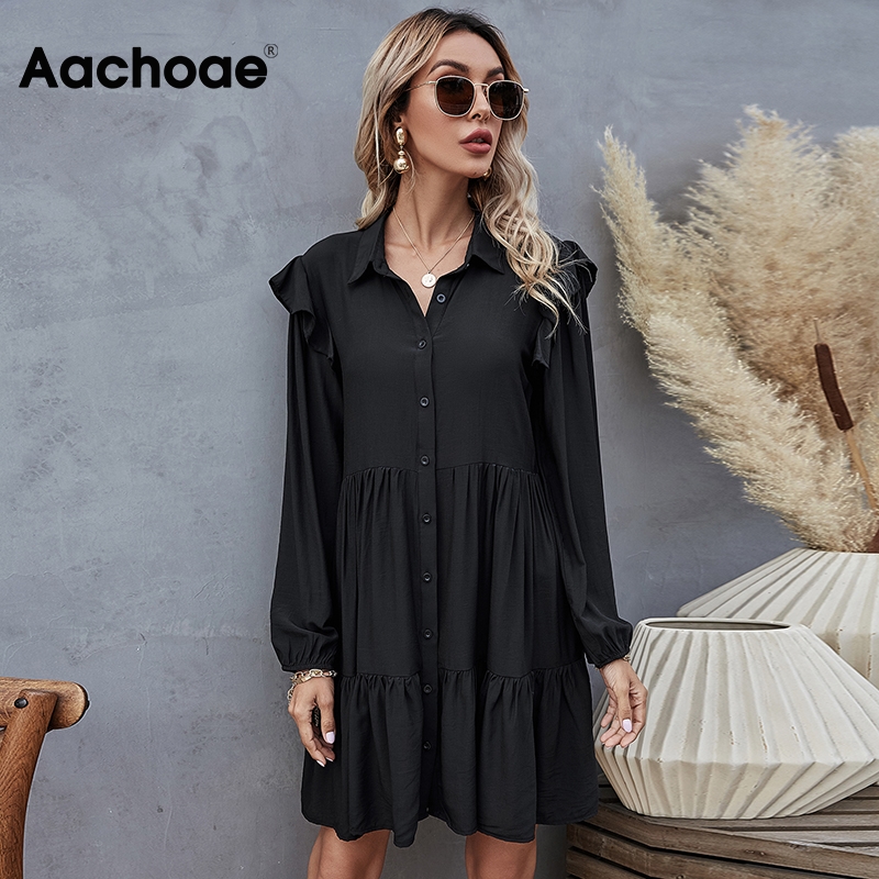 2021summer autumn women black dress ruffles long sleeve elegant shirt dress loose casual pleated mini dress sundress robe, Black;gray
2021summer autumn women black dress ruffles long sleeve elegant shirt dress loose casual pleated mini dress sundress robe, Black;gray
