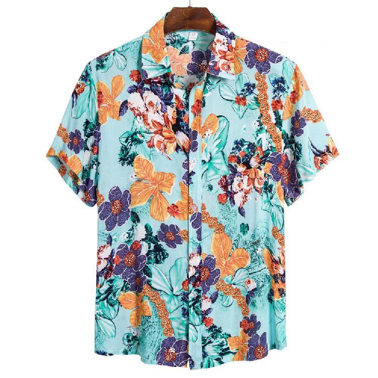 Men's Casual Shirts Summer Short Sleeve Shirt Men Streetwear Flower Print Hawaiian Beach Holiday Loose Party Camisas, White;black
Men's Casual Shirts Summer Short Sleeve Shirt Men Streetwear Flower Print Hawaiian Beach Holiday Loose Party Camisas, White;black