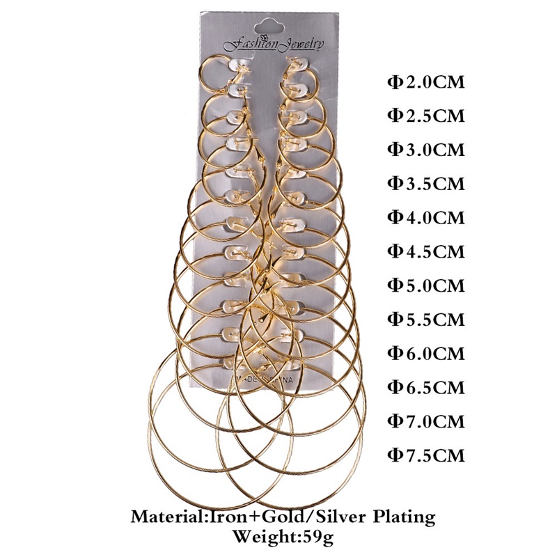 12 Pairs/set,Gold Hoop Earrings Set Big Circle Earring Fashion Jewelry Earings for Women Girls Steampunk Ear Clip Korean Earring 522 Z2
12 Pairs/set,Gold Hoop Earrings Set Big Circle Earring Fashion Jewelry Earings for Women Girls Steampunk Ear Clip Korean Earring 522 Z2