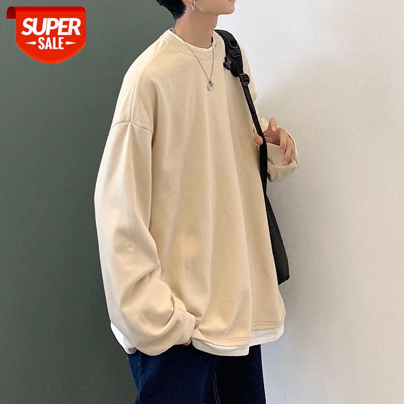 INTFEDAY Korean style simple contrast color fake two-piece sweater men's loose large size fat clean long-sleeved T-shirt #xU0n, Black
INTFEDAY Korean style simple contrast color fake two-piece sweater men's loose large size fat clean long-sleeved T-shirt #xU0n, Black