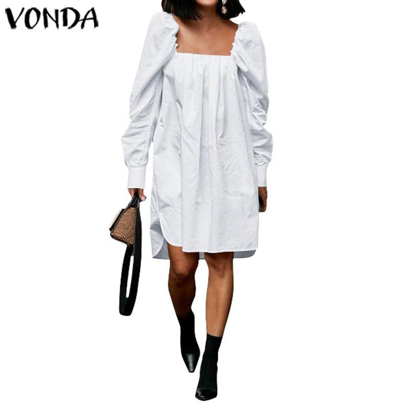 Women Dress 2021 Summer Long Sleeve Female Dresses Plus Size Bohemian Party Vestidos Femme S-5XL Short Robe Oversized Casual