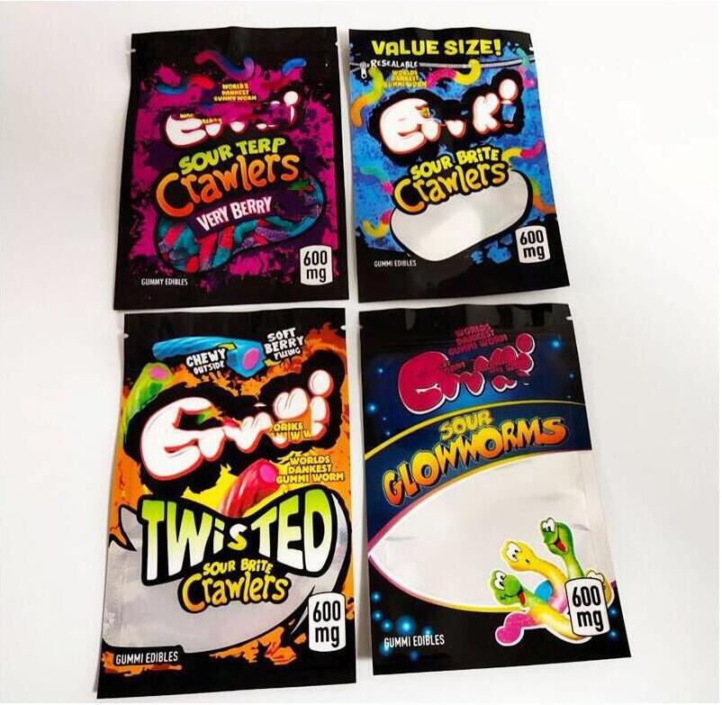 ERRLLI 420 Eedibles packaging mylar bags for gum brite crawlers Sour terp Very berry Twist clow worms 4 styles
ERRLLI 420 Eedibles packaging mylar bags for gum brite crawlers Sour terp Very berry Twist clow worms 4 styles
