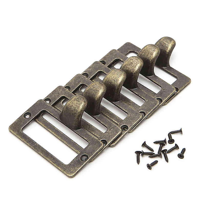 6x Handle File Name Card Cabinet Label Holder Antique Brass Load Frame 40JA
