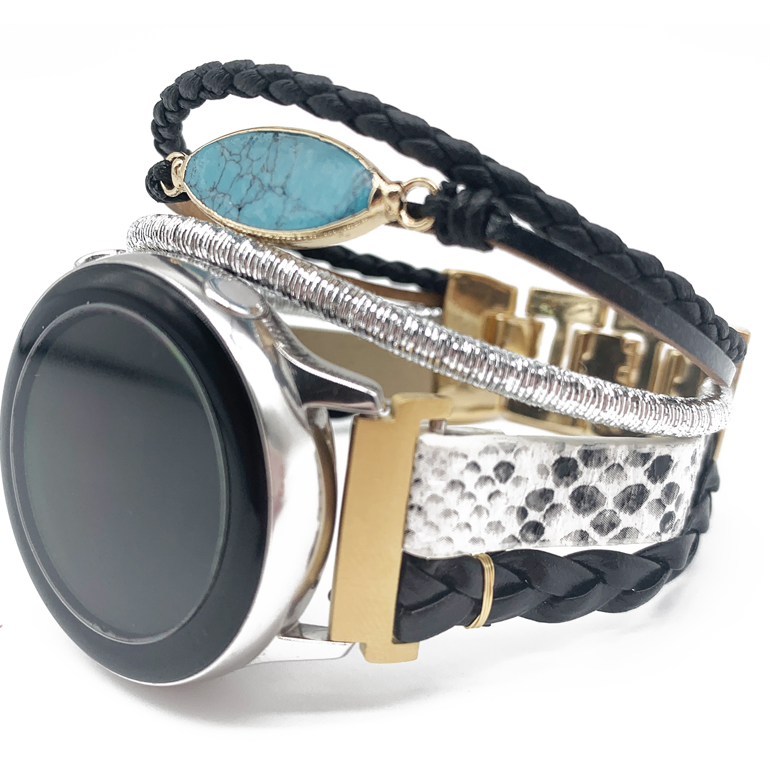 Stylish Vintage Multilayer Watch Strap, Women Girls 20mm 22mm Premium Turquoise Replacement Adjustable Band for Samsung Galaxy Wathc
Stylish Vintage Multilayer Watch Strap, Women Girls 20mm 22mm Premium Turquoise Replacement Adjustable Band for Samsung Galaxy Wathc