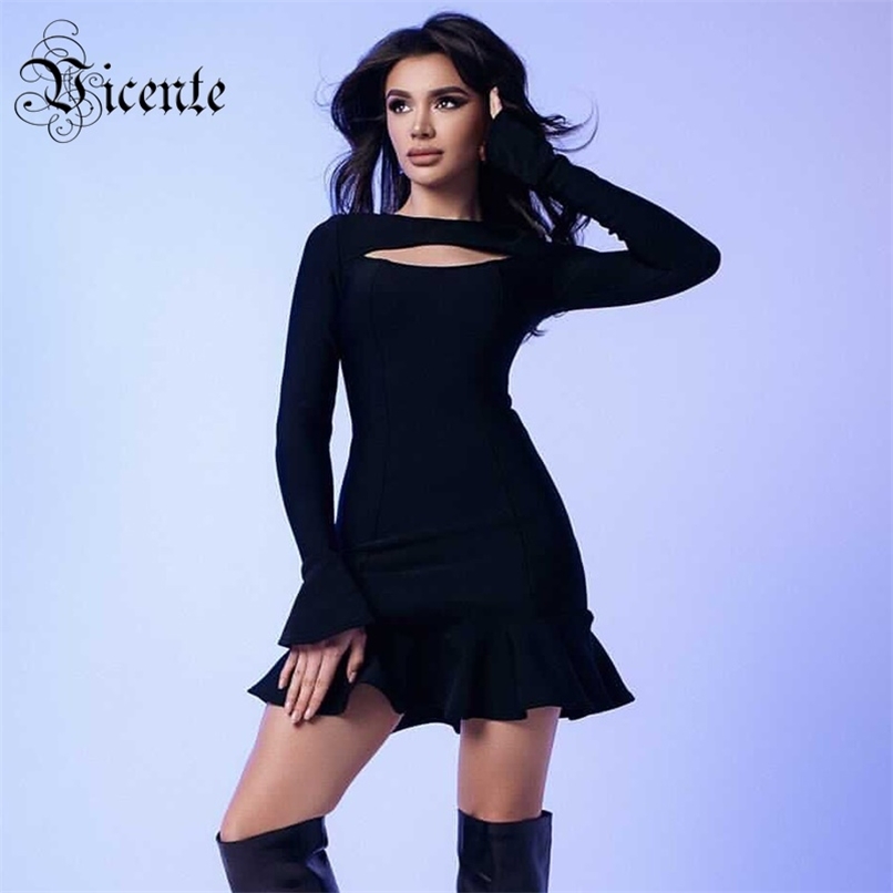 Women's Dress Cocktail Party Important Occasion Hollow Design Trumpet Sleeve Ruffle Bandage 210520, White
Women's Dress Cocktail Party Important Occasion Hollow Design Trumpet Sleeve Ruffle Bandage 210520, White