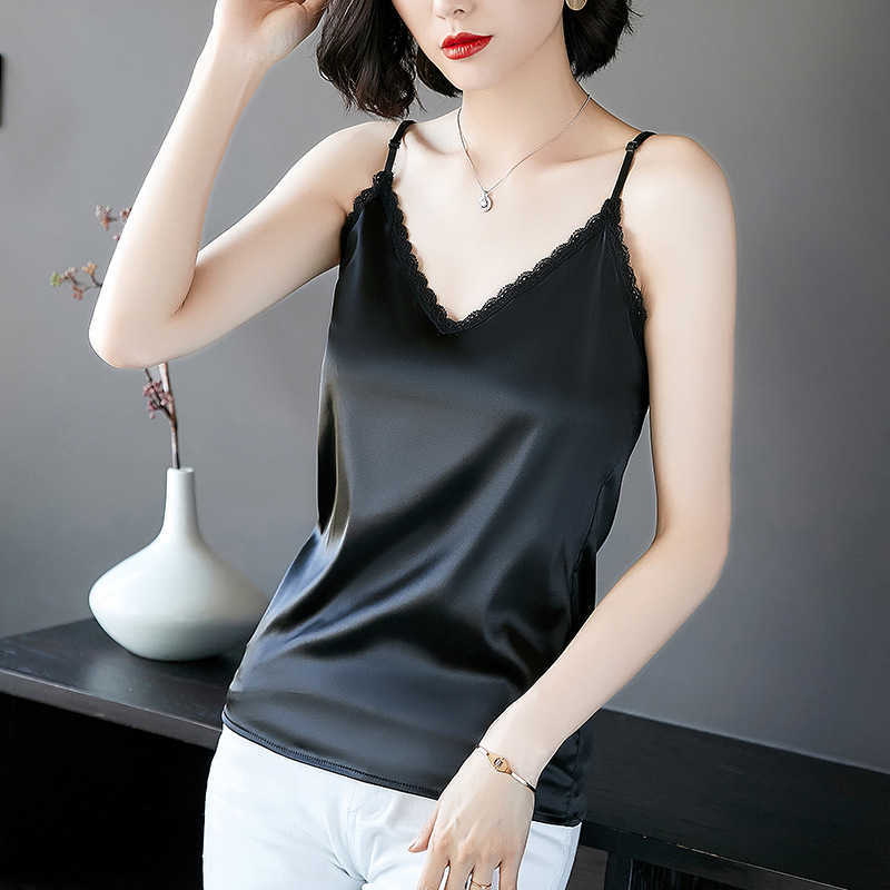 Fashion Women Satin Tank Tops Adjustable Spaghetti Strap hater V-neck Lace Office Lady Top Camisole Plus Size W786 210526, Champagne
Fashion Women Satin Tank Tops Adjustable Spaghetti Strap hater V-neck Lace Office Lady Top Camisole Plus Size W786 210526, Champagne