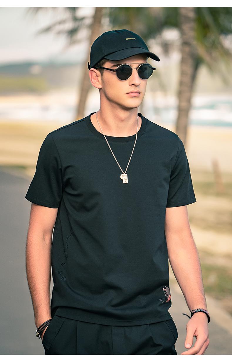 Men's T-Shirts 4643 2021 Summer Printed Half-sleeved Trend Ice Silk Cotton Short-sleeved T-shirt, Black
Men's T-Shirts 4643 2021 Summer Printed Half-sleeved Trend Ice Silk Cotton Short-sleeved T-shirt, Black
