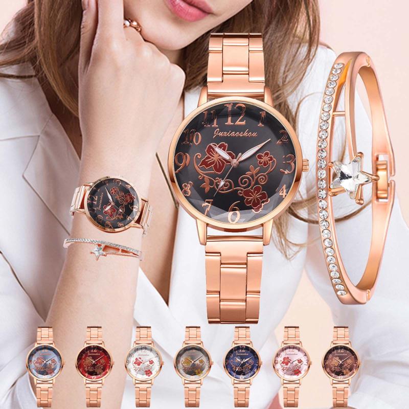 Wristwatches Fashion Women Flowers Steel Band Bracelet Watch Set Elegant Geometric Wristwatch Casual Luxury
Wristwatches Fashion Women Flowers Steel Band Bracelet Watch Set Elegant Geometric Wristwatch Casual Luxury