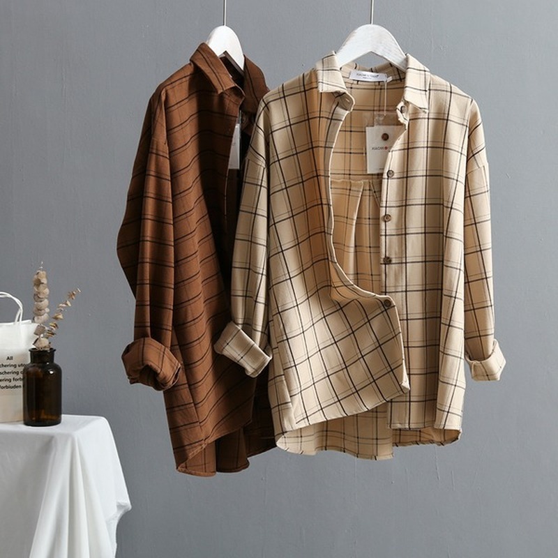 Front Short Back Long Shirt Turn-Down Collar Casual Tops Autumn Vintage Loose Sleeve Oversize Women Blouse 10870 210427