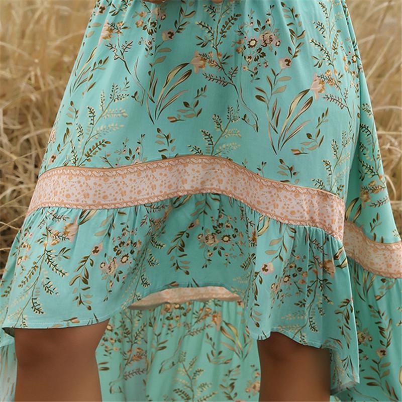 Two Piece Dress Summer Women Bohemia Set Fashion Print Sexy Tank Tops And Asymmetry Long Skirts Beach Vacation 2