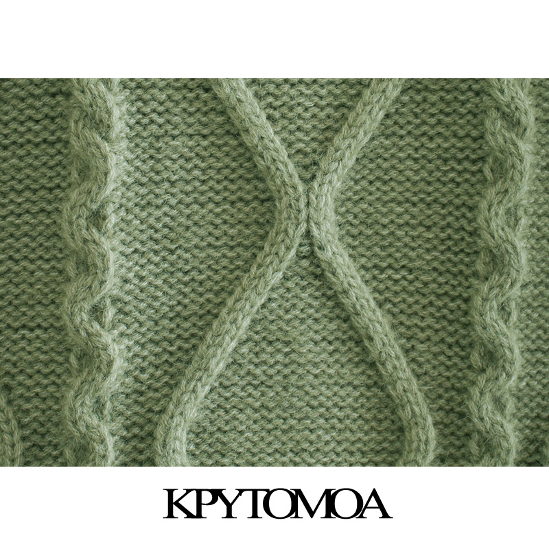 Women Fashion With Bow Tied Cable-knit Vest Sweater High Neck Sleeveless Female Waistcoat Chic Tops 210420