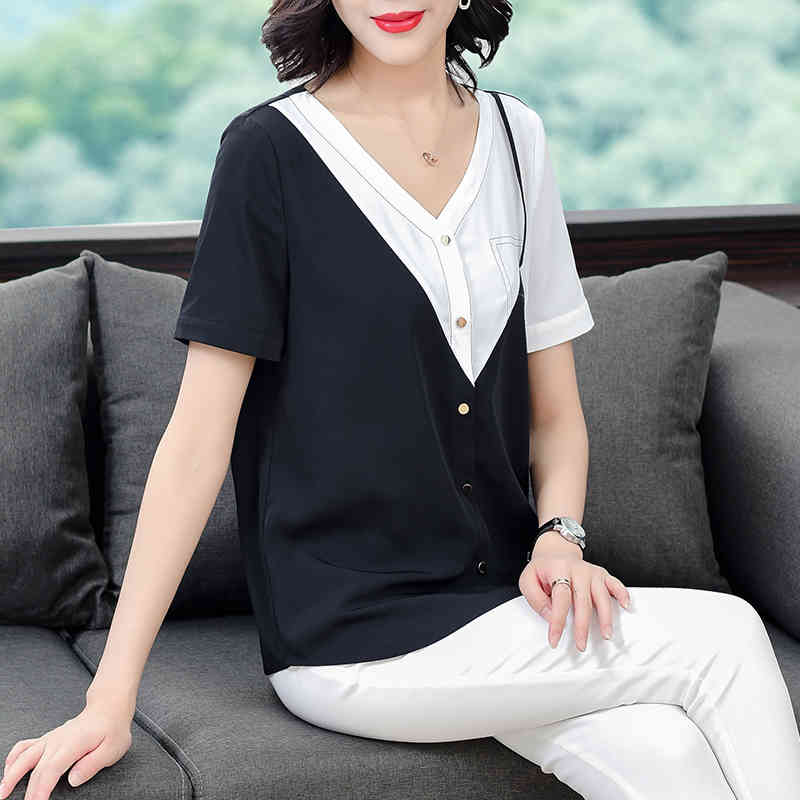 Summer Office Lady Shirts Korean Fashion Clothing Plus Size Womens Tops and Blouses Chiffon Blusas 10043 210506