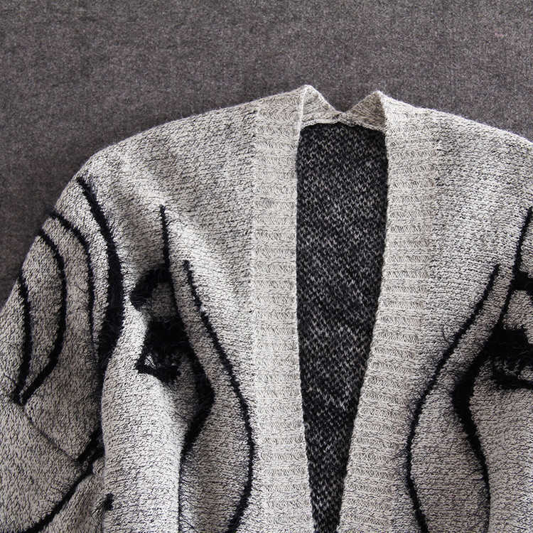 Autumn Winter Fashion Women Long Sleeve loose knitting cardigan sweater Knitted Female Cardigan pull femme 211007