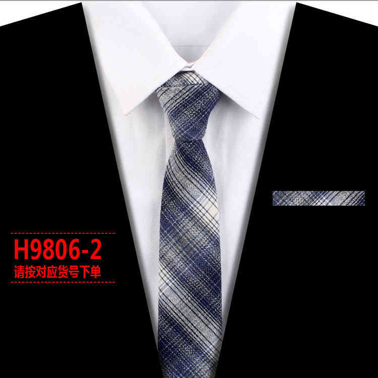 Necktie Scarf Corbata Versatile Narrow Tie 6cm Men's and Women's Plaid Stripe College Style Casual Cotton Formal British Student