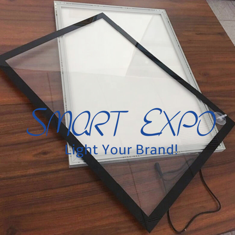 Advertising Display 60*80cm Ceiling Hanging Double Side Aluminum Magnetic Light Box with Hang Set Wooden Case Packing