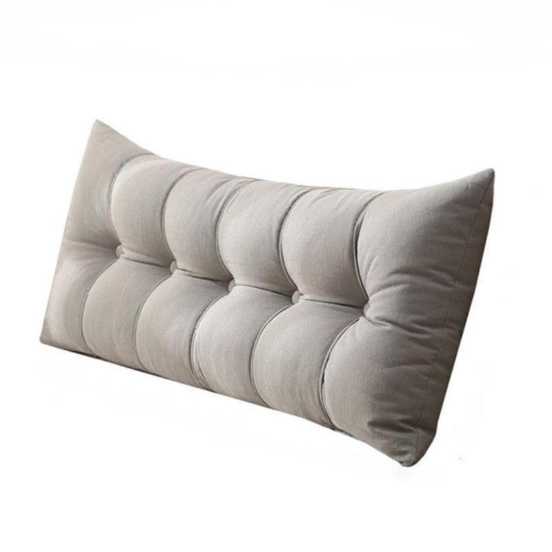 SongKAum Washable 100% Cotton Long Bedside Pillows With Filling Solid Simple Pillow Single Double Home Cushion For Sleeping