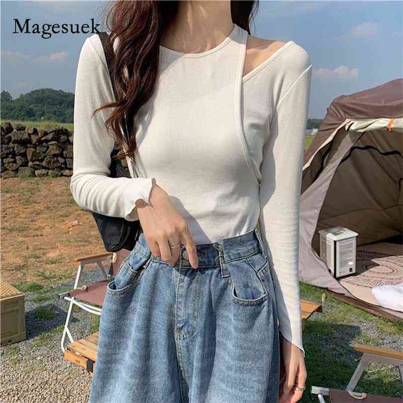 Autumn Off-Shoulder Fake Two-Piece Long Sleeve T-shirt Solid Cotton Korean Clothes Women Tops Slim-Fit Tunic 10940 210518, Black
Autumn Off-Shoulder Fake Two-Piece Long Sleeve T-shirt Solid Cotton Korean Clothes Women Tops Slim-Fit Tunic 10940 210518, Black