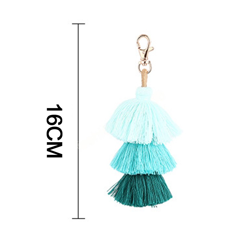 Multilayer Tassel Keychain Keyrings Bag Charm Jewelry Big Key Chain Key Holder Boho Handmade Pom Pom Vintage Fashion Accessories